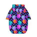 Neon EDM Zig Zag Pineapple Pattern Print Dog Zip Up Hoodie