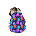 Neon EDM Zig Zag Pineapple Pattern Print Dog Zip Up Jacket