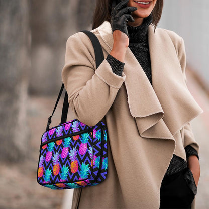 Neon EDM Zig Zag Pineapple Pattern Print Double Strap Bible Bag