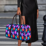 Neon EDM Zig Zag Pineapple Pattern Print Duffle Bag