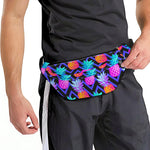 Neon EDM Zig Zag Pineapple Pattern Print Fanny Pack