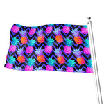 Neon EDM Zig Zag Pineapple Pattern Print Flag