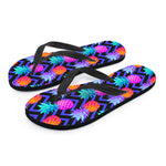 Neon EDM Zig Zag Pineapple Pattern Print Flip Flops