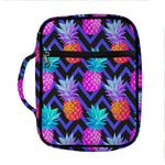 Neon EDM Zig Zag Pineapple Pattern Print Front Pocket Bible Bag