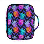 Neon EDM Zig Zag Pineapple Pattern Print Front Pocket Bible Bag