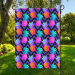 Neon EDM Zig Zag Pineapple Pattern Print Garden Flag