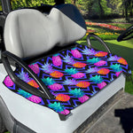Neon EDM Zig Zag Pineapple Pattern Print Golf Cart Seat Cover