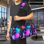 Neon EDM Zig Zag Pineapple Pattern Print Gym Bag