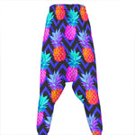 Neon EDM Zig Zag Pineapple Pattern Print Hammer Pants
