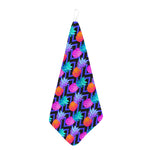 Neon EDM Zig Zag Pineapple Pattern Print Hand Towel