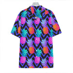 Neon EDM Zig Zag Pineapple Pattern Print Hawaiian Shirt