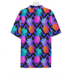 Neon EDM Zig Zag Pineapple Pattern Print Hawaiian Shirt