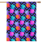 Neon EDM Zig Zag Pineapple Pattern Print House Flag