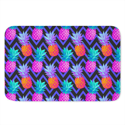 Neon EDM Zig Zag Pineapple Pattern Print Indoor Door Mat
