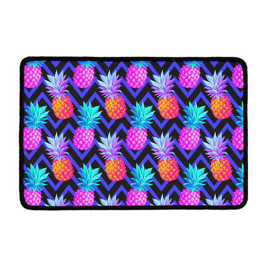 Neon EDM Zig Zag Pineapple Pattern Print Kitchen Mat