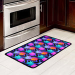 Neon EDM Zig Zag Pineapple Pattern Print Kitchen Mat