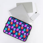 Neon EDM Zig Zag Pineapple Pattern Print Laptop Sleeve