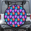 Neon EDM Zig Zag Pineapple Pattern Print Leather Spare Tire Cover