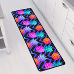 Neon EDM Zig Zag Pineapple Pattern Print Long Kitchen Mat