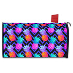 Neon EDM Zig Zag Pineapple Pattern Print Mailbox Cover