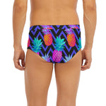 Neon EDM Zig Zag Pineapple Pattern Print Men's Briefs