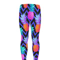 Neon EDM Zig Zag Pineapple Pattern Print Men's Leggings
