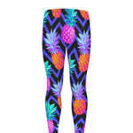 Neon EDM Zig Zag Pineapple Pattern Print Men's leggings