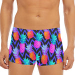 Neon EDM Zig Zag Pineapple Pattern Print Men's Short Boxer Briefs