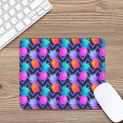 Neon EDM Zig Zag Pineapple Pattern Print Mouse Pad