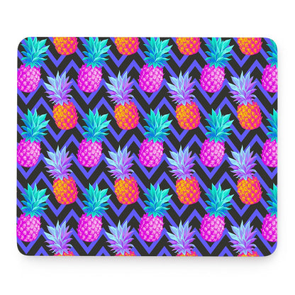 Neon EDM Zig Zag Pineapple Pattern Print Mouse Pad