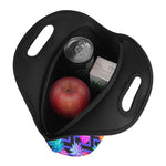 Neon EDM Zig Zag Pineapple Pattern Print Neoprene Lunch Bag