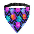 Neon EDM Zig Zag Pineapple Pattern Print Over The Collar Dog Bandana