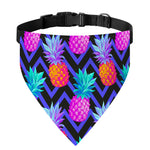 Neon EDM Zig Zag Pineapple Pattern Print Over The Collar Dog Bandana