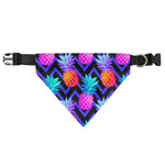 Neon EDM Zig Zag Pineapple Pattern Print Over The Collar Dog Bandana