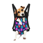 Neon EDM Zig Zag Pineapple Pattern Print Pet Carrier Backpack