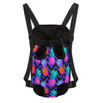 Neon EDM Zig Zag Pineapple Pattern Print Pet Carrier Backpack