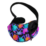 Neon EDM Zig Zag Pineapple Pattern Print Pet Sling Carrier