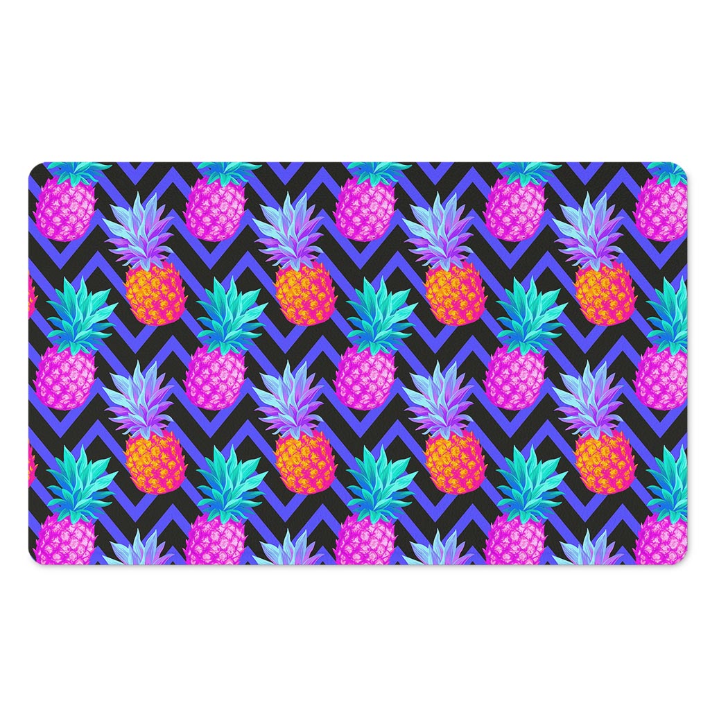 Neon EDM Zig Zag Pineapple Pattern Print Polyester Doormat