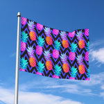 Neon EDM Zig Zag Pineapple Pattern Print Polyester Flag