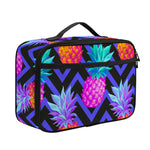 Neon EDM Zig Zag Pineapple Pattern Print Portable Lunch Bag