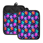 Neon EDM Zig Zag Pineapple Pattern Print Pot Holders With Pocket