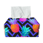 Neon EDM Zig Zag Pineapple Pattern Print Rectangle Tissue Box Cover