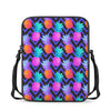 Neon EDM Zig Zag Pineapple Pattern Print Rectangular Crossbody Bag