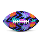 Neon EDM Zig Zag Pineapple Pattern Print Rugby Ball