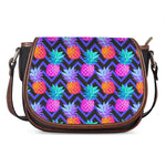 Neon EDM Zig Zag Pineapple Pattern Print Saddle Bag