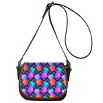 Neon EDM Zig Zag Pineapple Pattern Print Saddle Bag