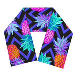 Neon EDM Zig Zag Pineapple Pattern Print Scarf
