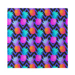 Neon EDM Zig Zag Pineapple Pattern Print Silk Bandana