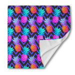 Neon EDM Zig Zag Pineapple Pattern Print Silk Bandana