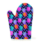 Neon EDM Zig Zag Pineapple Pattern Print Single Oven Mitt